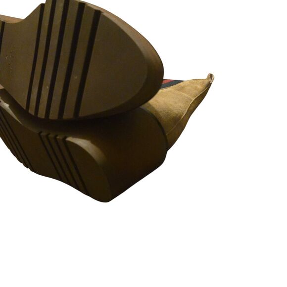 Cecelia Anthropologie 9M Gemma Slip On Wedge Bootie Boot Nutella Leather Suede - Picture 11 of 13